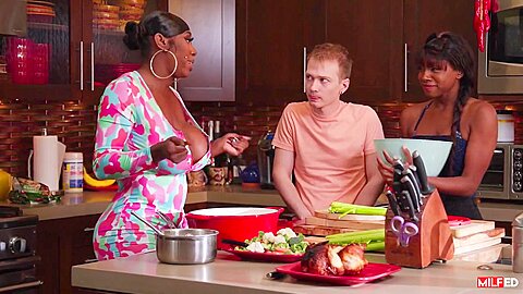 Ebony Milf With Big Juggs Seduces Skinny Shy Teen 18+ Boy